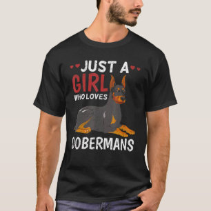 T-shirt Doberman Girls Women Dog Owner Cute Animal Doberma