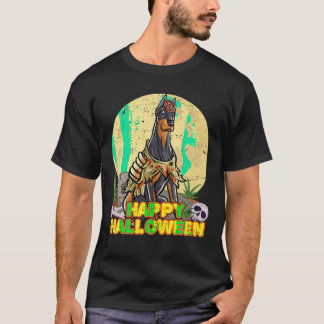 T-shirt Doberman Happy Halloween Costume Zombie T Chemise