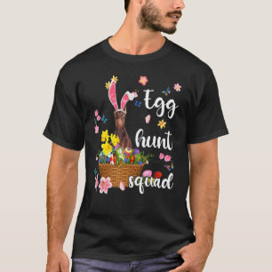 T-shirt Doberman Joyeux jour de Pâques Chasse aux œufs col