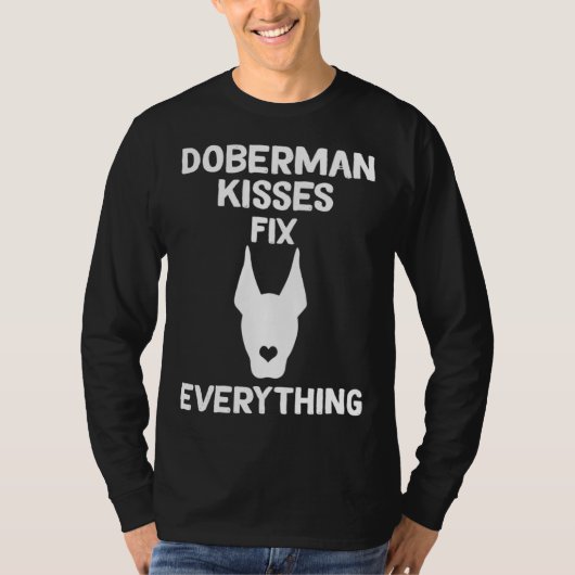 T-shirt Doberman kisses fix everything Dobie Mom 1 (Devant)