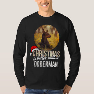 T-shirt Doberman Noël Est Mieux Avec Doberman