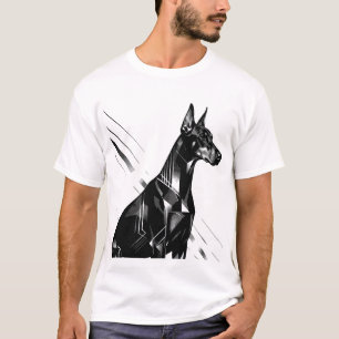 T-shirt Doberman Pinscher artistique & Berger Allemand aqu
