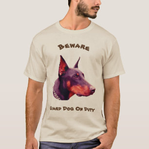 T-shirt Doberman Pinscher Attention drôle