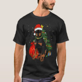 T-shirt Doberman Pinscher Chien de Noël Chien de Noël Chie (Devant)