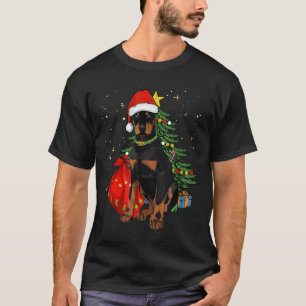 T-shirt Doberman Pinscher Chien de Noël Chien de Noël Chie
