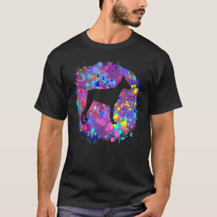 T-shirt Doberman Pinscher Chien  Éclaboussure Aquarelle Ro