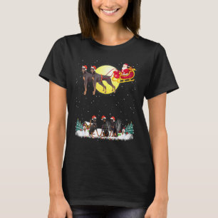 T-shirt Doberman Pinscher Chien Noël Reindeer Tree Noël No
