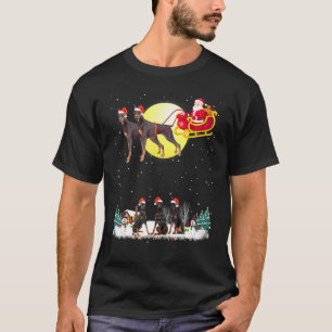 T-shirt Doberman Pinscher Chien Noël Renne Arbre Noël