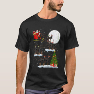 T-shirt Doberman Pinscher Chien Père Noël Traîneau Volant