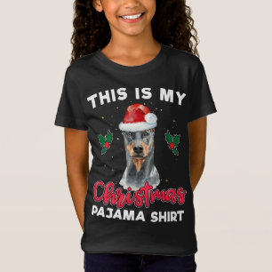 T-Shirt Doberman Pinscher Christmas Pajama Père Noël Amour
