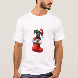 T-shirt Doberman Pinscher Dans Le Choc Noël Noël Noël Noël