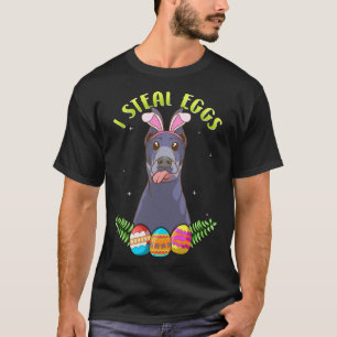 T-shirt Doberman Pinscher de Pâques avec oreilles de lapin