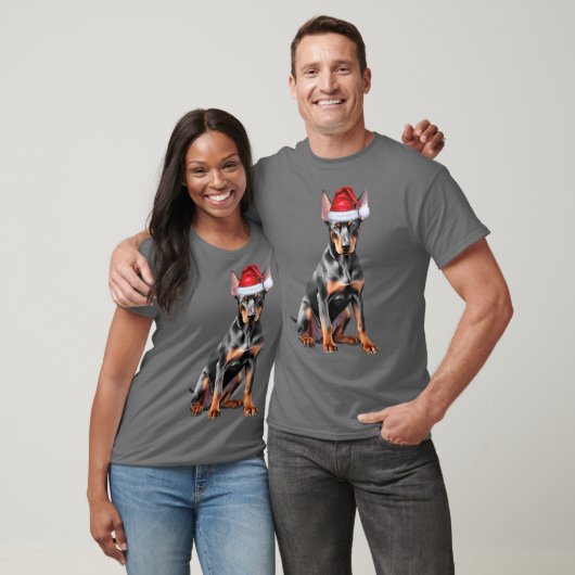 T-shirt Doberman Pinscher Funny Christmas Dog Holiday (Unisexe)