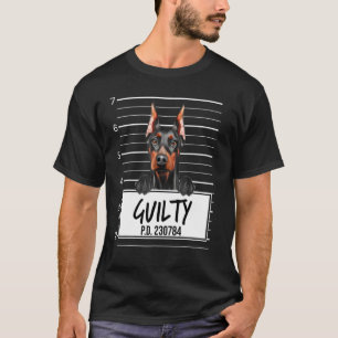 T-shirt Doberman Pinscher Mugshot Chien Coupable