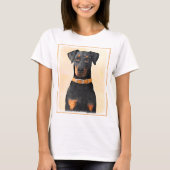 T-shirt Doberman Pinscher Peinture non découpée Art origin (Devant)