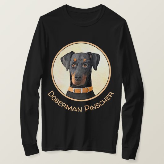 T-shirt Doberman Pinscher Peinture non découpée Art origin (Design devant)