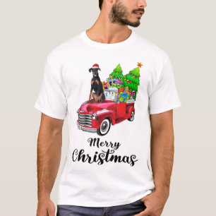 T-shirt Doberman Pinscher Ride Camion Rouge Pyjama de Noël