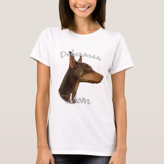 T-shirt Doberman Pinscher (rouge) Maman 2 (Devant)