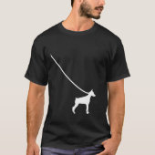 T-shirt Doberman Pinscher Sur Un Poignard En Feuilles Anim (Devant)
