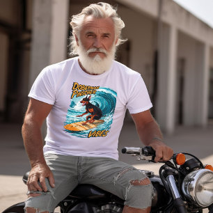 T-shirt Doberman Pinscher Surfer À cheval Vague Tropicale