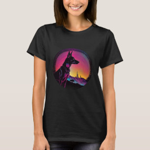 T-shirt Doberman Pinscher Synthwave 80s Retrowave Esthétiq