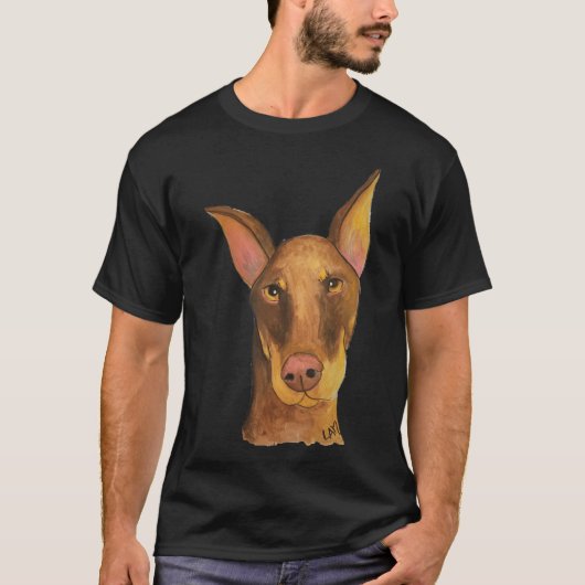 T-shirt Doberman rouge (Devant)