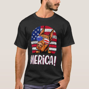 T-shirt Doberman Tendance 14 Juillet Drapeau Américain Chi