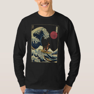 T-shirt Dobermann japonais Kanagawa Wave Surf chien