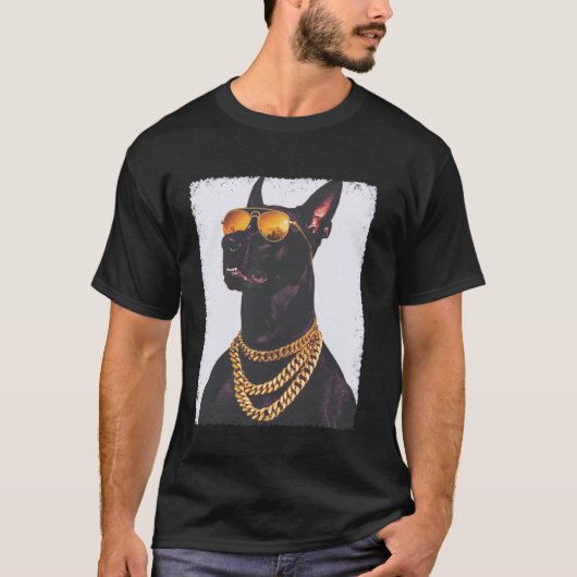 T-shirt Dobermann Pinscher noir (Devant)