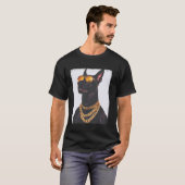 T-shirt Dobermann Pinscher noir (Devant entier)