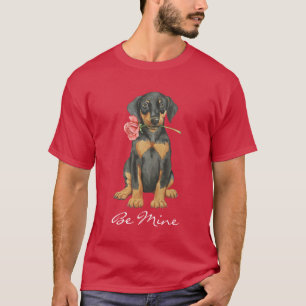 T-shirt Dobermann rose de Valentine