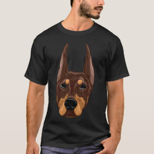 T-shirt Dobermann Rouge Et Rouille
