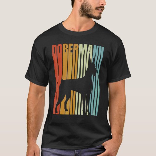 T-shirt Dobermann style rétro 1970 (Devant)