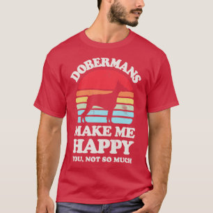 T-shirt Dobermans Me Rendre Joyeux Sunset Retro pour Homme