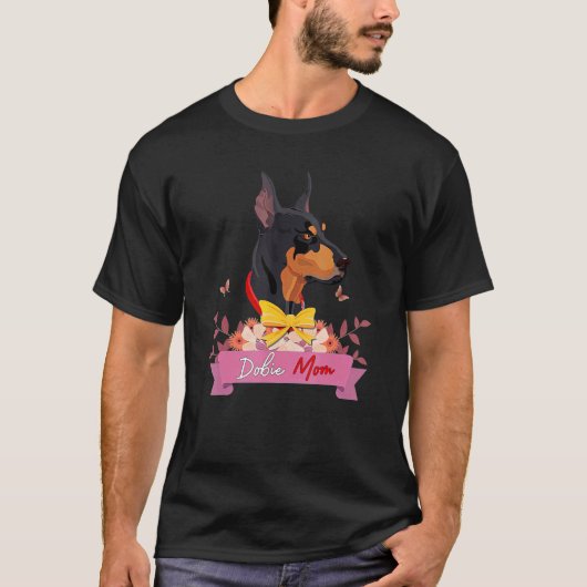 T-shirt Dobie Maman Doberman Pinscher Mère Doberman Pup (Devant)