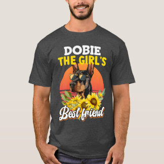 T-shirt DOBIEHE FILLES MEILLEUR AMI Doberman Propriétaires