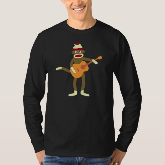 T-shirt d'obscurité de douille de guitare de singe (Devant)