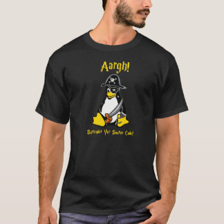 T-shirt d'obscurité de pirate de Linux Tux