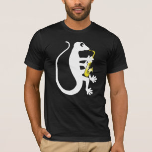 T-shirt d'obscurité de saxophone de Gecko
