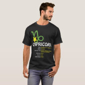T-shirt d'obscurité de traits de Capricorne (Devant entier)