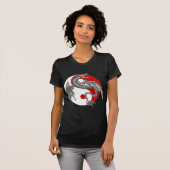 T-shirt d'obscurité de Yin Yang de dragon (Devant entier)