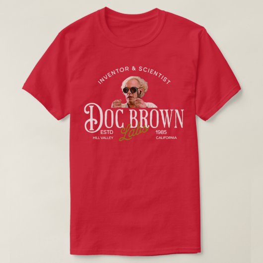 T-shirt Doc Brown Labs Inventeur Scientifique Est 1985 (Design devant)