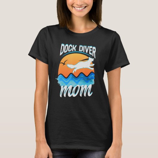 T-shirt Dock Diver Maman Amoureux des chiens de plongée de (Devant)