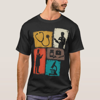 T-shirt Docteur Collage Vintage Hommes Médecin Chirurgien