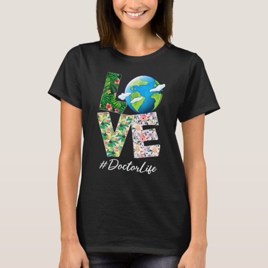 T-shirt Docteur Love World Jour des terres 52e anniversair (Devant)