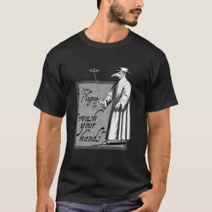 T-shirt Docteur Plague dit se laver les mains grise santé 