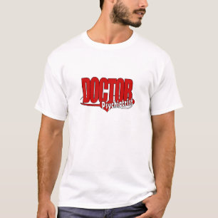 T-SHIRT DOCTEUR ROUGE DE LOGO DE PSYCHIATRE GRAND