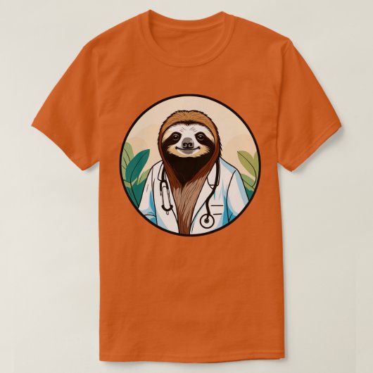 T-shirt Docteur Sloth Guérir avec e et la compassion (Design devant)