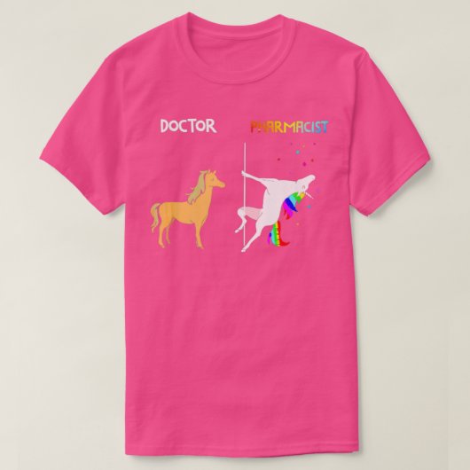T-shirt Docteur Vs Pharmacien Unicorn Danser Infirmière Jo (Design devant)