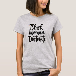 T-shirt Doctorat Femme Noire - Donner du pouvoir à la typo